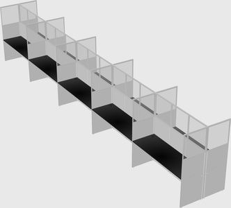Shared rectangular cubicle