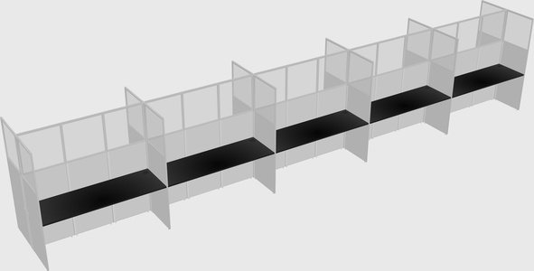 Shared rectangular cubicle