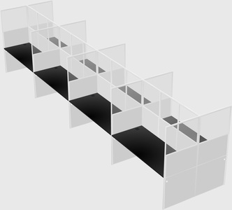 Shared rectangular cubicle