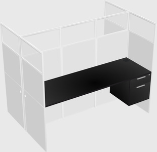Shared rectangular cubicle