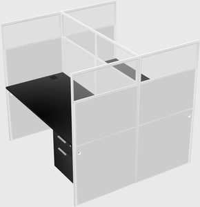 Shared rectangular cubicle