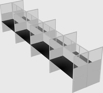 Shared rectangular cubicle
