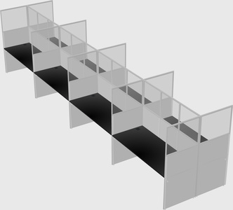 Shared rectangular cubicle