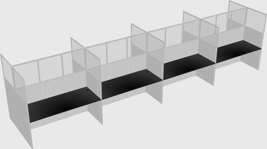 Shared rectangular cubicle