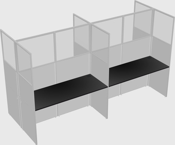 Shared rectangular cubicle