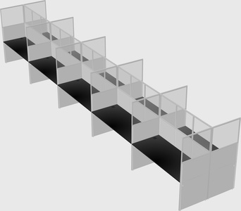 Shared rectangular cubicle