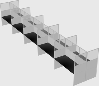 Shared rectangular cubicle