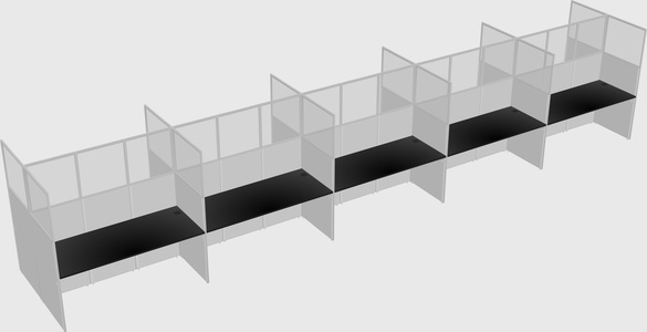 Shared rectangular cubicle