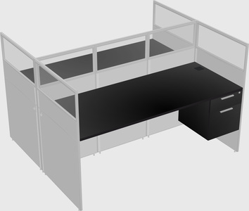 Shared rectangular cubicle