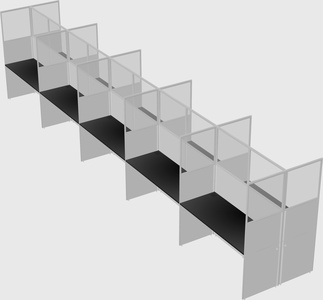 Shared rectangular cubicle
