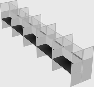 Shared rectangular cubicle