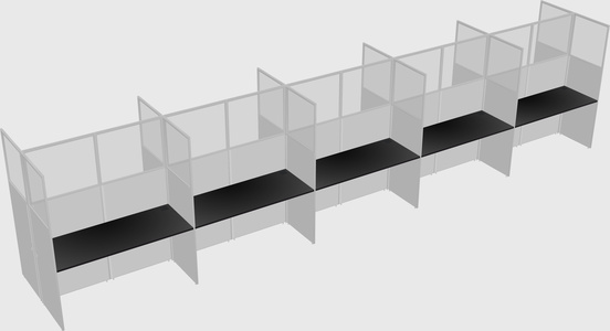 Shared rectangular cubicle