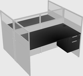 Shared rectangular cubicle