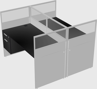 Shared rectangular cubicle