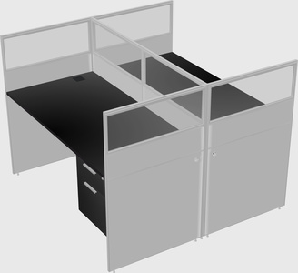 Shared rectangular cubicle