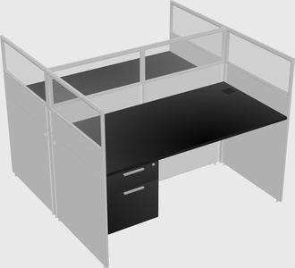 Shared rectangular cubicle