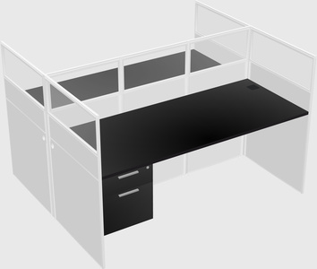 Shared rectangular cubicle