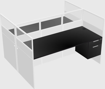 Shared rectangular cubicle