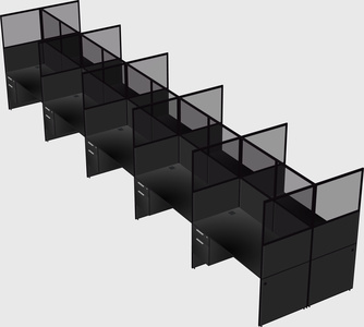 Shared rectangular cubicle