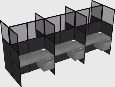 Shared rectangular cubicle