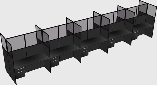 Shared rectangular cubicle