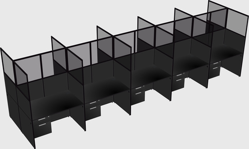Shared rectangular cubicle