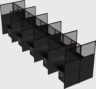 Shared rectangular cubicle
