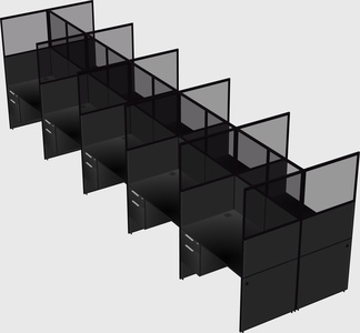 Shared rectangular cubicle