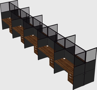 Shared rectangular cubicle
