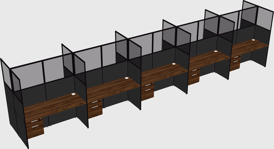 Shared rectangular cubicle