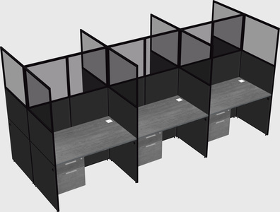 Shared rectangular cubicle