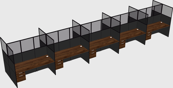 Shared rectangular cubicle