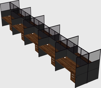 Shared rectangular cubicle