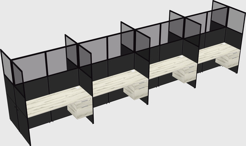 Shared rectangular cubicle