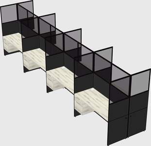 Shared rectangular cubicle