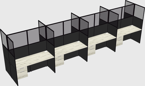 Shared rectangular cubicle
