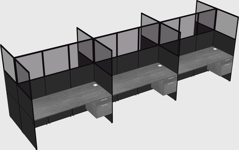 Shared rectangular cubicle