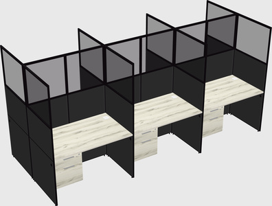 Shared rectangular cubicle