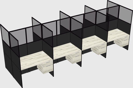 Shared rectangular cubicle