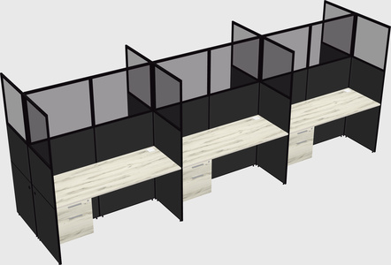 Shared rectangular cubicle