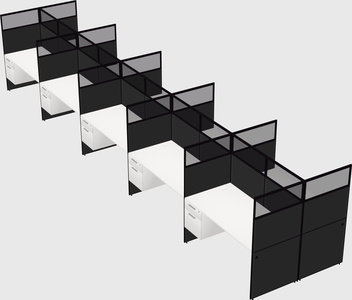 Shared rectangular cubicle