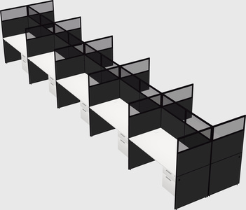 Shared rectangular cubicle