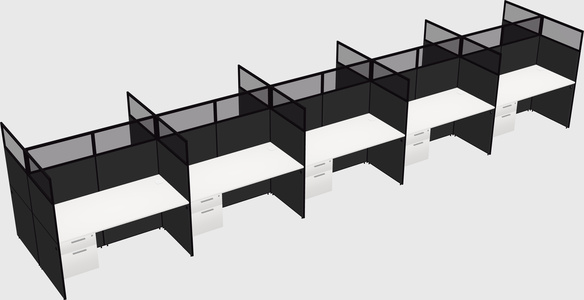 Shared rectangular cubicle