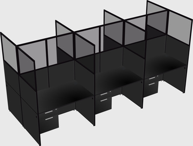 Shared rectangular cubicle