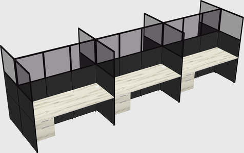 Shared rectangular cubicle