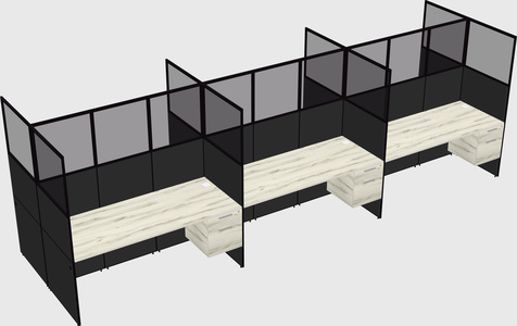 Shared rectangular cubicle