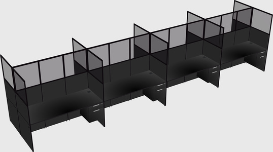 Shared rectangular cubicle