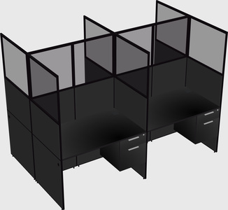 Shared rectangular cubicle