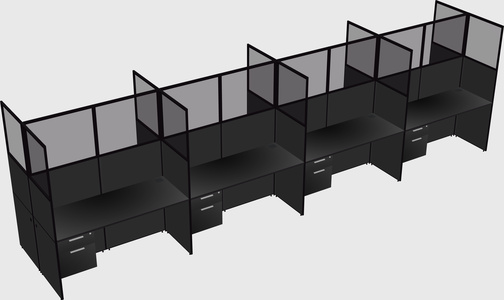 Shared rectangular cubicle