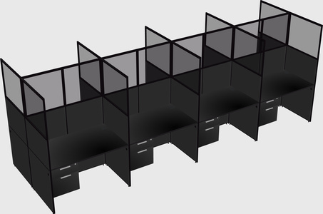 Shared rectangular cubicle